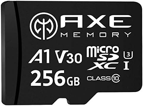 AXE MEMORY 256GB microSDXC Memory Card + SD Adapter with A1 App Performance, V30, UHS-I U3, 4K