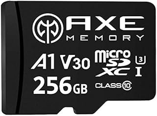 AXE MEMORY 256GB microSDXC Memory Card + SD Adapter with A1 App Performance, V30, UHS-I U3, 4K