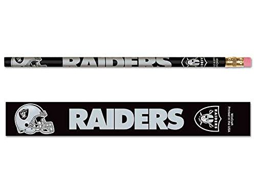 Crayons NFL Oakland Raiders graphite HB, lot de 6 fournitures de papeterie pour fan