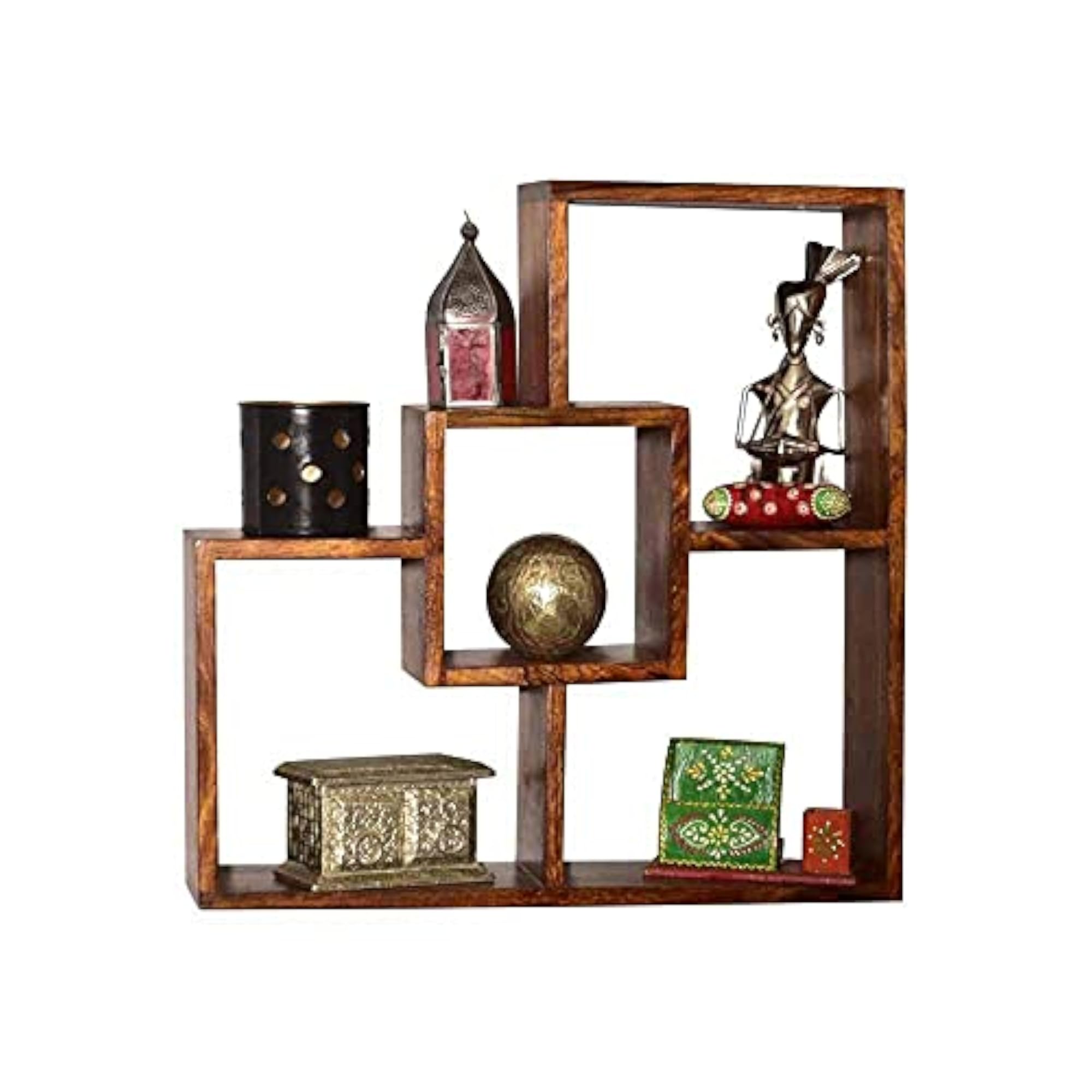 Sheesham Wood Wall Hanging Shelf for Living Room & Office