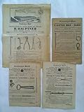  Neuheiten-Blatt der Instrumentenfabrik fr Veterinr-Medizin und Chirurgie H. Hauptner, Berlin; Solingen; Mnchen; Hannover. Zusammen 4 Bltter zum Hauptner-Katalog