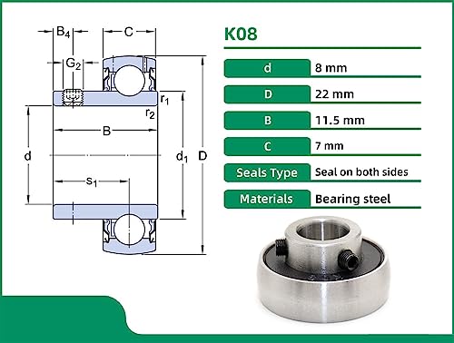 Rodamiento K08 de 8mm para reparar impresoras 3D y proyectos de robótica casera 5