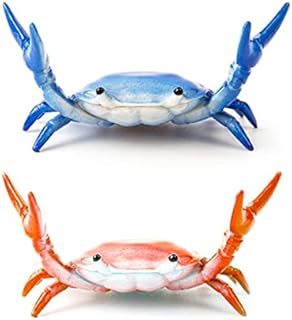 2 Pcs Crab Pen Holders Weightlifting Crabs Penholders Simulation Crab Decoration Models for Pen, Pencil, Makeup Brush, Glasses