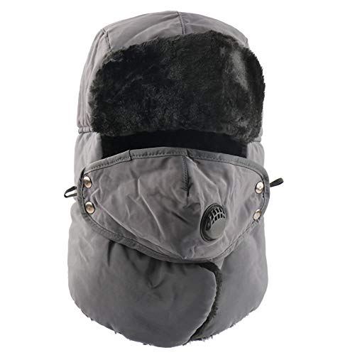 Chapka homme hiver thermique avec écharpe intégrée