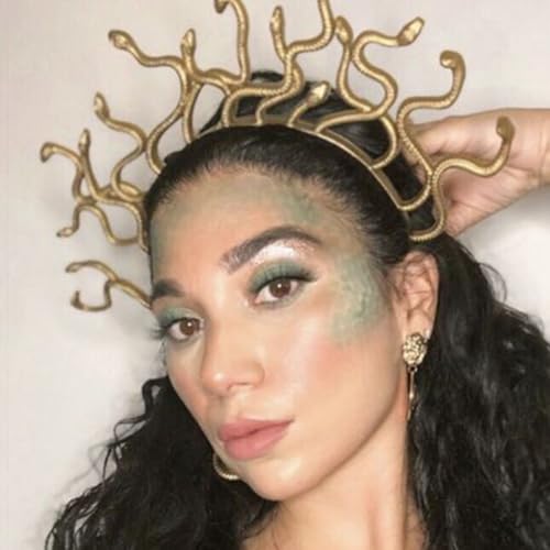 BARTOSI Women\'s Medusa Snake Headband Greek Goddess Headdress Halloween Cosplay Costume Headpiece Carnival Masquerade Accessories for Party Dress up Supplies(Pack of 1)