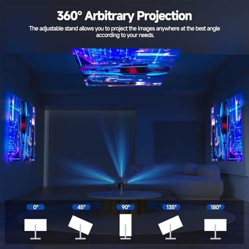 Mini Projetor Portatil 4K 1080P Full HD, 5G Wifi 6 BT 5.0 Android 11, LED Projector 10000 Lumens Aut