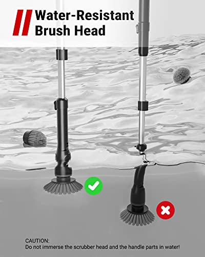 Vaclife Cordless Electric Spin Scrubber - Shower Scrubber For Cleaning, Tub Scrubber Coming With 4 Replaceable Brush Heads, Adjustable Electric Cleaning Brush With Long Handle, Black (Vl703) #TOP6