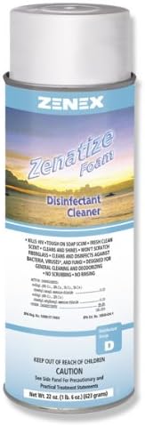 Zenex Zenatize Foam Foaming Disinfectant Cleaner - 20 oz - 12 Cans (Case) | Not for sale in California