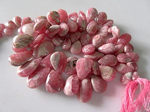 Rhodochrosite véritable en briolettes poires lisses de qualité gemme pour joaillerie haut de gamme