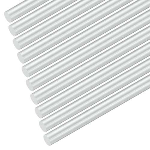 M METERXITY 10-Pack Round Aluminum Rod, 7mm (9/32") Dia 100mm (4") Length 6061 Aluminum Round Rod Solid Lathe Bar Stock Metal Sticks for DIY Crafts Making/Industrial/Construction/Model