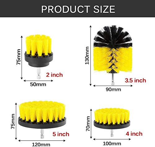 Miniatura 3 de Kuyang Cepillos Para El Taladro,Cocina De La Limpieza Cepillos Para El Kit De Taladro Para Automóvil, Alfombra, Baño, Piso De Madera, Cuarto De Lavado, Cocina 4 Piezas