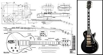 Plan of Les Paul 'Black Beauty' Electric Guitar - Full Scale Print by ALS