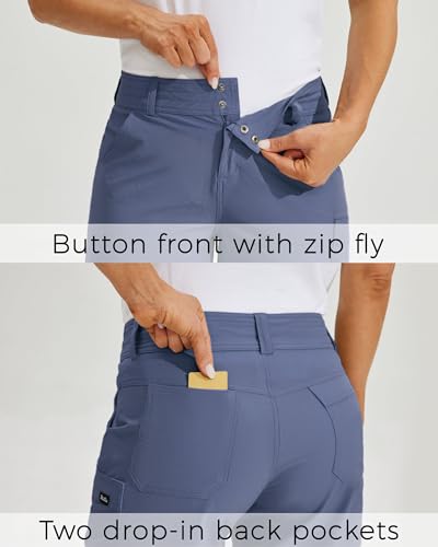 Willit Short feminino de golfe para caminhada, short cargo de secagem rápida, atlético, casual, verã