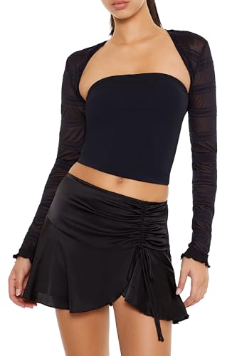 Forever 21 Women's Sheer Striped Lace Shrug Sweater