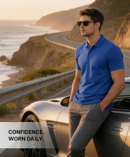 Image of Scott International Cotton Polo T Shirt | Collar Half Sleeves Plain T-Shirt | Tshirt for Men Stylish | Casual Tee for Office, Sports, Gym & Everyday Comfort | Men's Breathable All-Season Tshirt
