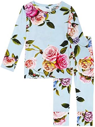 Posh Peanut Baby Pajamas Set - Toddler Sleepers Little Girl Clothes - Kids Two Piece PJ - Soft Viscose Bamboo (Country Rose, 2T)