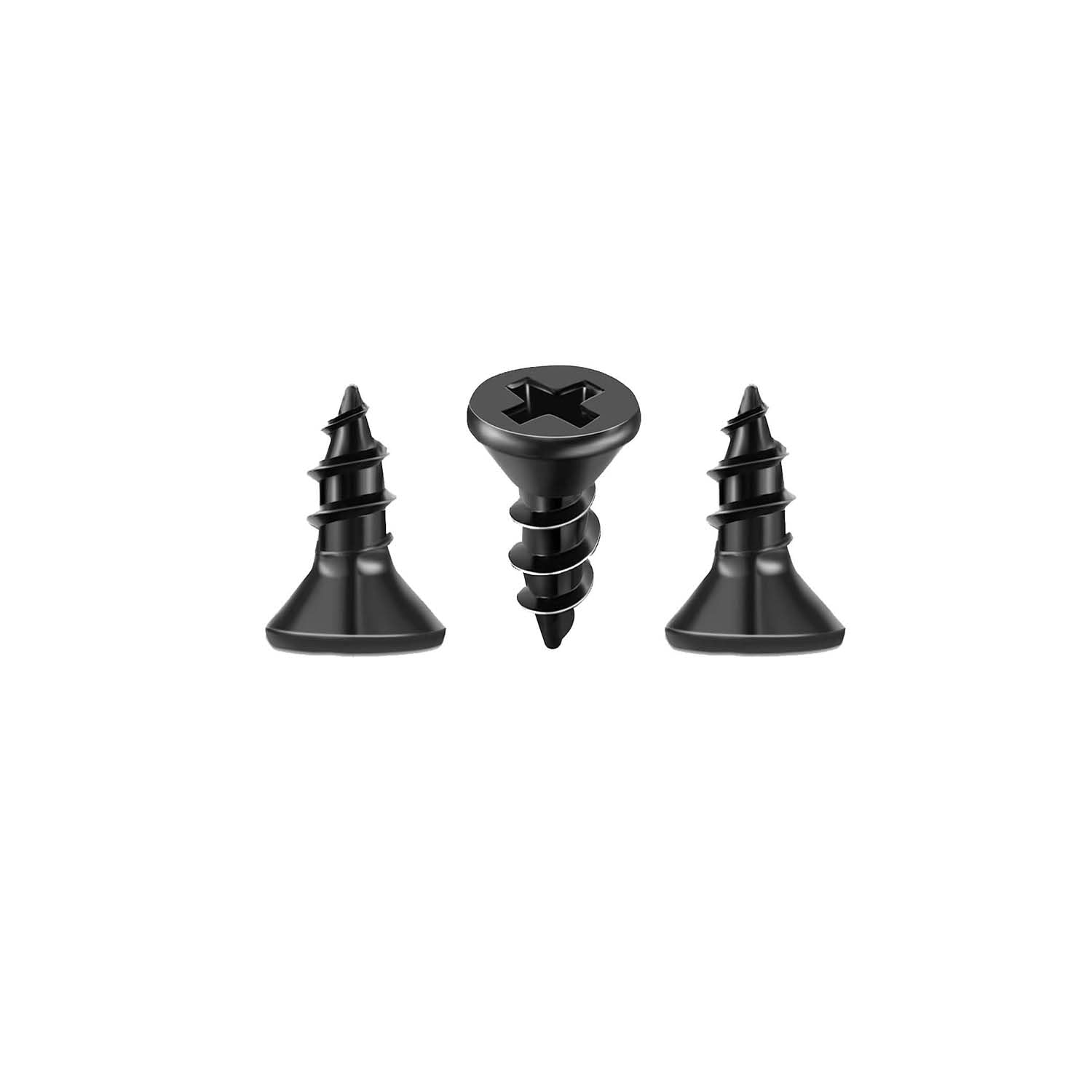 M2 Flat Head Phillips Cross Small Wood Screw Self-Tapping Screws 200pcs (5mm Black)