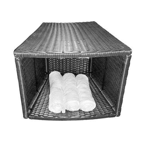 CANADIAN SPA CO. Hot Tub Side Table, Surround Furnishing for Round Spas and Hot Tubs, Surround Furniture Collection, Wicker Weatherproof, Rustproof Aluminium Frame