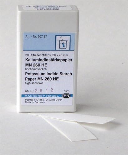 Macherey-Nagel, 90757, Potassium Iodide Starch Paper Mn 260 He Highly Sensitive Paper, Box of 200 Strips