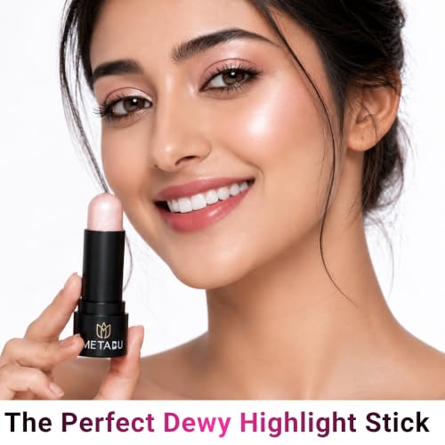 Image of Wonder Glow Highlighter Stick | Instant Radiant Glow Hydrating & Moisturizing Skin| Non-Sticky, Highlighter Makeup| Twist-up Makeup Stick | Pack of 2, Shade - 01 Copper Dawn & 04 Rose Mist
