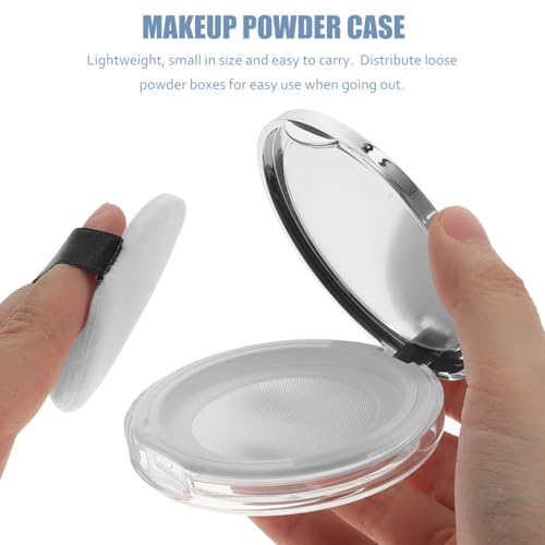 Lurrose Leere Puderdose, Puderdose, Puderdose, Foundation, mit Spiegel, Reisepulver, silberfarben, 2 Stück