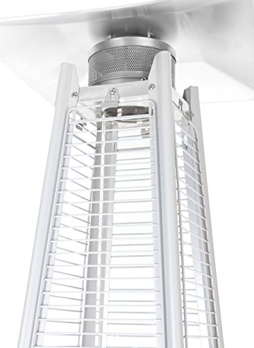 Fire Sense 62263 Pyramid Flame Patio Heater 40,000 Btu Outdoor Propane Heater Tower With Wheels - Coronado Brushed Bronze #TOP5
