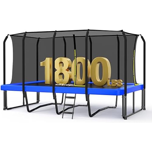 Zupapa 1800LBS Weight Capacity Rectangle Trampoline 10x17FT Outdoor Square Gymnastics Trampolines with 10-Year Quality Assurance for Kids Adults Long Large Big Rectangular Backyard Trampoline