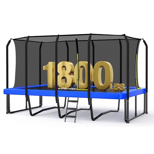 Zupapa 1800LBS Weight Capacity Rectangle Trampoline 10x17FT Outdoor Square Gymnastics Trampolines with 10-Year Quality Assurance for Kids Adults Long