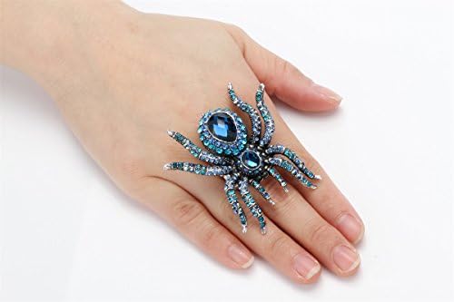 Szxc Women's Spider Stretch Rings,Halloween Costume Accessories (Blue) image 5