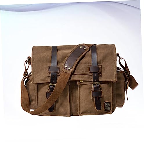 TENDYCOCO Bolsa Tiracolo Masculina De Lona Sobre O Ombro Bolsa Carteiro Masculina Bolsa Amarela Terr
