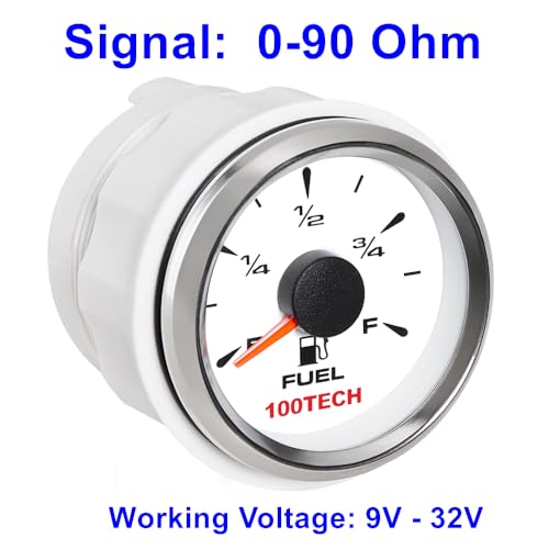 image for 100TECH Boat Fuel Gauge 0-90ohm Fuel Gauge for Boat 52mm 2-1/16 Afterm