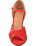 Damen-Tanzschuhe, quadratisch, für Lehrer, Anfänger, zum Üben von Lateinamerikanischen Tanzen, Party, Hochzeit, Salsa, Rot - rot - Größe: 41.5 EU