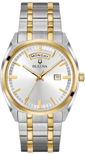 Bulova Men's Classic Surveyor 2-Hand Day/Date Quartz Watch, Luminous Hands, 39mm