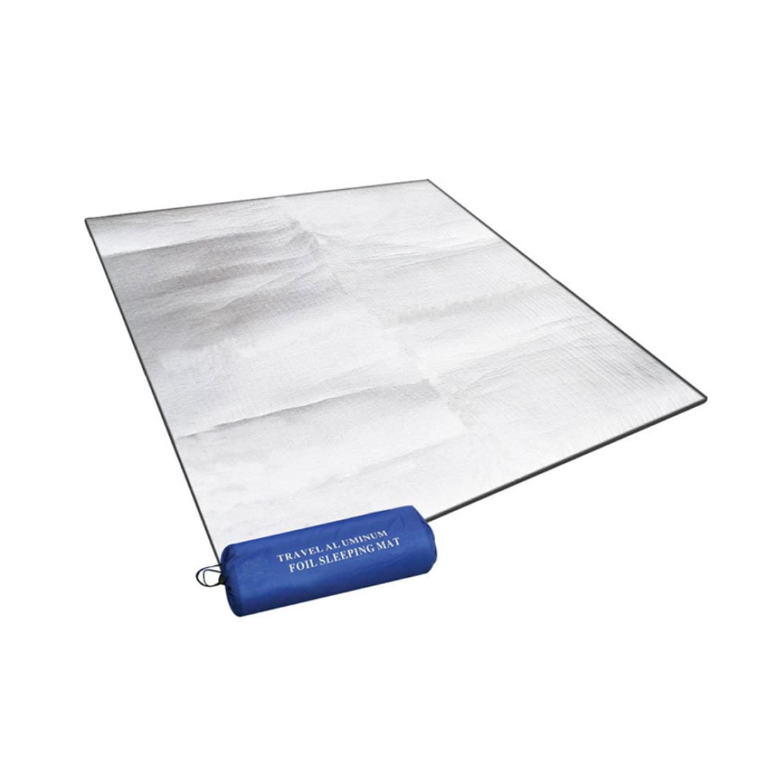 Tapis De Sol Pour Tente En Film Aluminium - 195x180 Cm - Double Face Isolant - Imperméable Et Pliable - Pour Camping, Rando, Pique-nique - 2