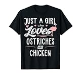 Just A Girl Who Loves Avestriches And Chicken - Regalos de ropa para hija, novia, hermana y ella para Navidad y cumpleaños.