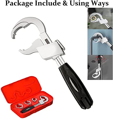 Adjustable Wrenches,Universal Adjustable Double-Ended Wrenches With Box For Disassembly/Assembly Of Sanitary Ware,Crescent Wrench Sets For Water Pipe Repair Accessories (Stainless Steel) #TOP6