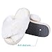 Girl's Soft Plush Lightweight House Slippers Non Slip Cross Band Slip on Open Toe Cozy Indoor Outdoor Slippers WT32 Cream