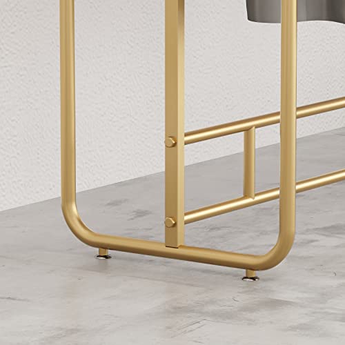 Fonechin Heavy Duty Gold Clothing Rack For Boutique Use, Metal Garment Rack With Top Shelf, Dual-Bar Clothes Rack For Retail Display #TOP7