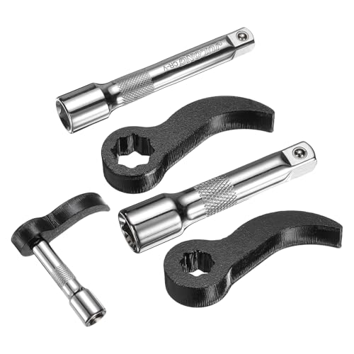 QUARKZMAN 2PCS Adaptateur De Clé À Pied De Biche, En Forme D'Étoile 1/2"D 3/8"D En Acier Au Carbone Outil De Démontage De Demi-Arbre Clé À Pied De Biche Adaptateur De Tête À Cliquet Avec