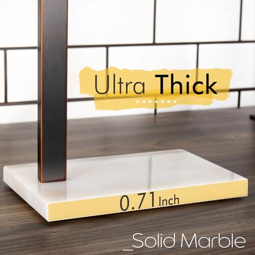 Image of KOKOSIRI Hand Towel Bar Stand Towel Rack with Steady Marble Base for Bathroom Vanity Countertop, Oil Rubbed Bronze Stainless Steel 15.7'' Height THS0006-ORB