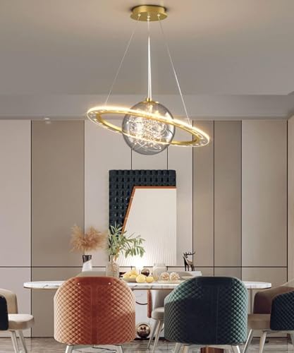 Lustre rond à intensité variable avec télécommande pour salon