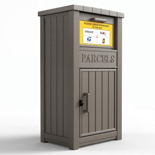 WTFGO Package Delivery Box for Outside, Parcel Drop Box, Slate Gray, 60 Gallon