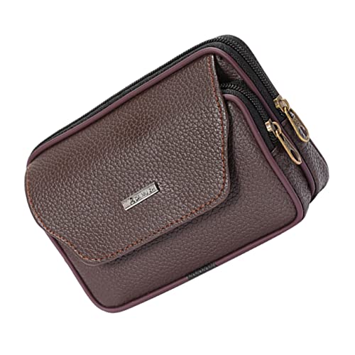 Abaodam 1 Peça Bolsa Para Celular Bolsa De Cintura Com Zíper Em Torno De Carteira Bolsas De Couro Po