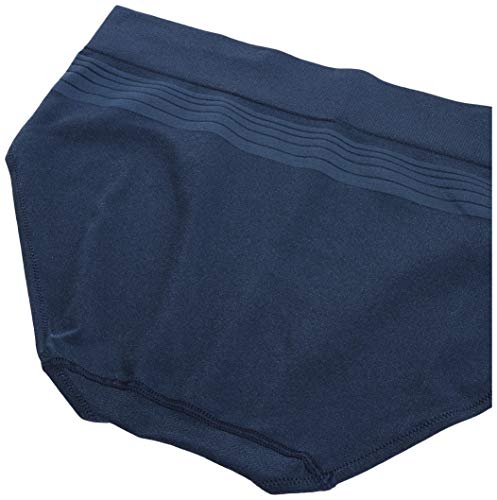 Warner's Womens Blissful Benefits By Warner's Seamless Panty 3 Pack Hipster Panties, Black/Navy Ink/Smoked Pearl, Large Us #TOP4