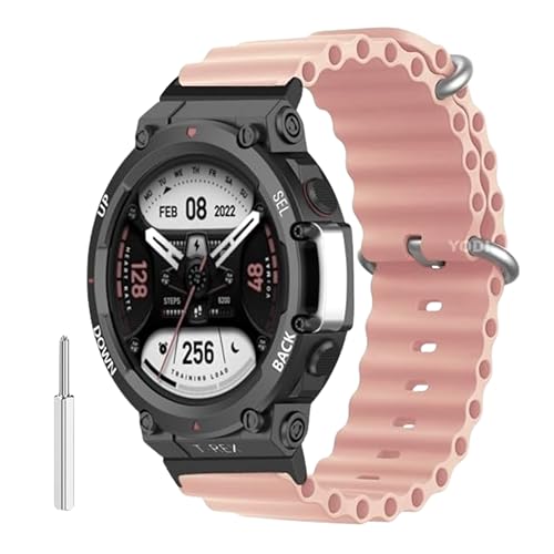 Image of YODI Strap Band Compatible with Amazfit T-Rex 2 Smartwatch Only Soft Silicone | Nylon | Chain | Leather Watch Straps with Installation Adjuster Tool For Amazfit TRex 2