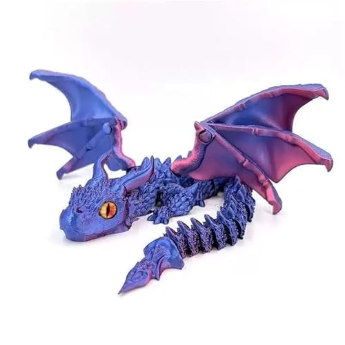 1pc 30CM 3D Printed Winged Dragon Figurine with Random Eyes Fantasy Creature Collectible Desk Decor Art Deco Style Sculpture(DAR