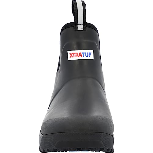 XTRATUF 6” Men’s Ice Fleece Lined Ankle Deck Boot - Size 8, Black - 100% Waterproof Rubber Footwear for Snow & Rain - Faux Shearling Lining - Slip-Resistant Outsole by XTRATUF - Image 4