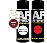 Auto Vernice Spray Set per Renault 775 BordeauxBase Trasparente 2x400ml con vernice spray trasparente