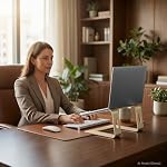 SOUNDANCE Laptop Stand, Aluminum Ergonomic Desk Riser, 10-15.6", Gold - Image 7