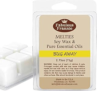 Fabulous Frannie Bug Away Pure & Natural Soy Candle Meltie/Tart/Melt Made with Pure Citronella, Lavender and Lemongrass Essential Oils 2.75oz